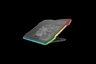 Trust Notebook Hűtő Pad - GXT1126 Aura (állítható dőlésszög; USB-ről működő ventilátor; LED; fekete)