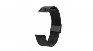 20mm Fekete Fém Okosóra szíj Fém csattal Cserélhető (Finom szövésű)
