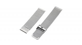 22mm Ezüst Rozsdamentes acél Okosóra szíj Fém csattal Cserélhető Univerzális  (Finom-Szövésű)