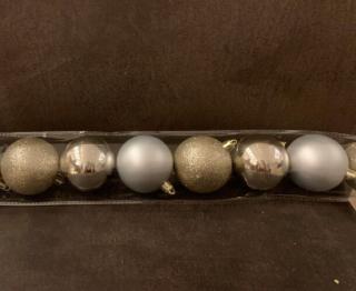 Karácsonyi gömb szett  6 cm-es ezüst-arany mix