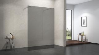 100 x 200 cm körbejárható zuhanyfal két kitámasztó karral 8 mm sötét üveggel
