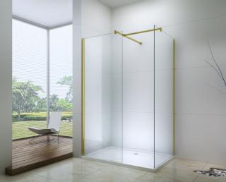 Dupla zuhanyfal arany -   T profillal átlátszó üveggel