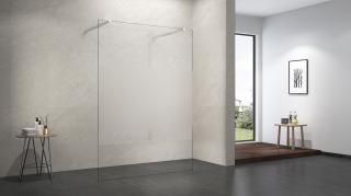 Körbejárható walk-in zuhanyfal 100 x 200 cm 8 mm-es nano vízlepergető test csíkos üveggel