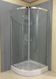 Pamela zuhanykabin 80x80 íves átlátszó üveggel zuhanytálca nélkül