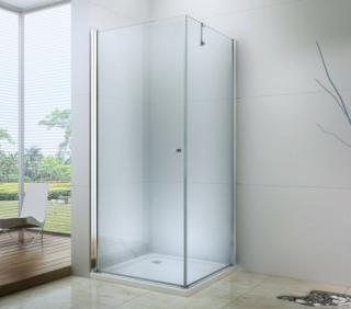 Royal corner 100x100-es nyílóajtós szögletes zuhanykabin 6mm-es nano vízlepergető üveggel zuhanytálca nélkül
