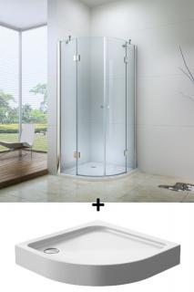 Royal deluxe 80x80-as zsanéros zuhanykabin 6mm-es nano vízlepergető üveggel 16cm Maja Prémium zuhanytálcával