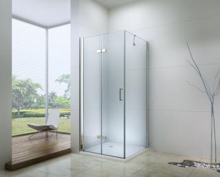 Royal space 90x90-es Fix üveg+összecsukható ajtós zuhanykabin 6mm-es nano vízlepergető üveggel zuhanytálca nélkül