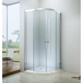Royal standard 80x80-es íves zuhanykabin 6mm-es nano vízlepergető ÁTLÁTSZÓ üveggel zuhanytálca nélkül