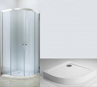 Royal standard 80x80 íves zuhanykabin DALMA Prémium zuhanytálcával és leeresztővel, 6mm-es nano vízlepergető ÁTLÁTSZÓ üveggel