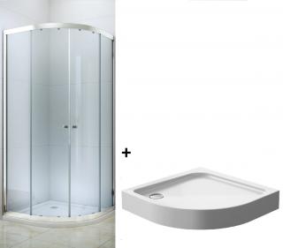 Royal standard 80x80 íves zuhanykabin Maja Prémium zuhanytálcával, 6mm-es nano vízlepergető MATT üveggel