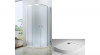 Royal standard 90x90 íves zuhanykabin DALMA Prémium zuhanytálcával , 6mm-es nano vízlepergető MATT üveggel