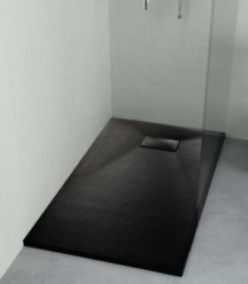 SMC fekete zuhanytálca 80 cm x 120 cm szifonnal