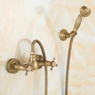 Vintage antik bronz kétgombos zuhany csaptelep