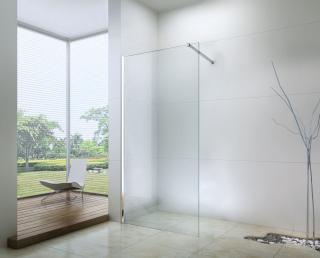walk-in zuhanyfal 100x195cm  6mm-es nano vízlepergető átlátszó üveggel kitámasztó karral