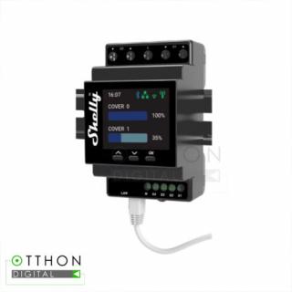 Shelly Pro 4PM Dual Cover - 2 motoros redőny vezérlésére szolgáló WiFi + Ethernet + Bluetooth okosrelé, kapcsolóbemenettel, DIN-sínre szerelhető