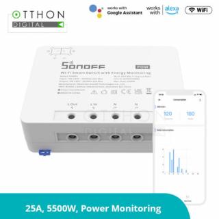 Sonoff » POW (R3) WiFi-s, internetről távvezérelhető okosrelé (25A / 5500W), áramfogyasztás-mérővel, túlfeszültség-védelemmel