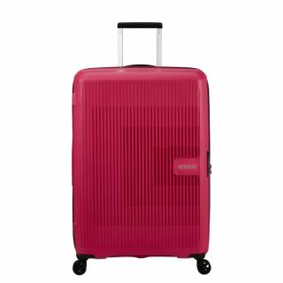 American Tourister AeroStep Spinner 4-kerekes keményfedeles bővíthető bőrönd 77 x 50 x 29/32 cm, magenta