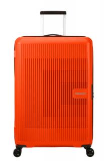 American Tourister AeroStep Spinner 4-kerekes keményfedeles bővíthető bőrönd 77 x 50 x 29/32 cm, narancs