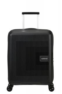 American Tourister AeroStep Spinner 4-kerekes keményfedeles bővíthető kabin bőrönd 55x40x20/23 cm, fekete