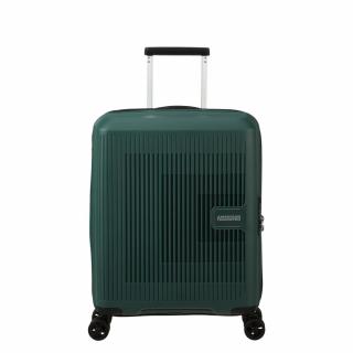 American Tourister AeroStep Spinner 4-kerekes keményfedeles bővíthető kabin bőrönd 55x40x20/23 cm, sötétzöld