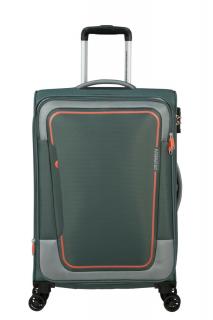 American Tourister Pulsonic Spinner 4-kerekes bővíthető bőrönd 68 x 44 x 27/30 cm, khaki
