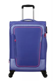 American Tourister Pulsonic Spinner 4-kerekes bővíthető bőrönd 68 x 44 x 27/30 cm, lila