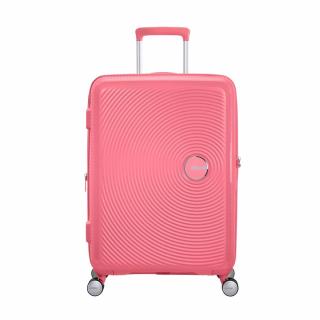 American Tourister Soundbox 4-kerekes keményfedeles bővíthető bőrönd 67 x 46.5 x 29/32 cm, rózsaszín