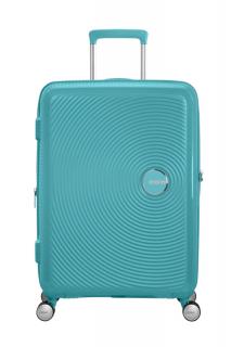 American Tourister Soundbox 4-kerekes keményfedeles bővíthető bőrönd 67 x 46.5 x 29/32 cm, türkiz