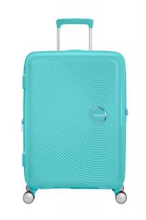 American Tourister Soundbox 4-kerekes keményfedeles bővíthető bőrönd 67 x 46.5 x 29/32 cm, világos türkiz