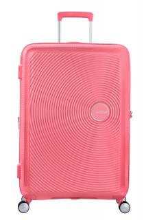 American Tourister Soundbox 4-kerekes keményfedeles bővíthető bőrönd 77 x 51.5 x 29.5/32.5 cm, rózsaszín