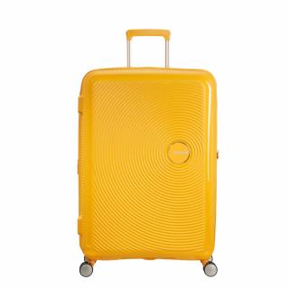 American Tourister Soundbox 4-kerekes keményfedeles bővíthető bőrönd 77 x 51.5 x 29.5/32.5 cm, sárga