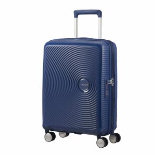 American Tourister Soundbox 4-kerekes keményfedeles bővíthető kabin bőrönd 55x40x20/23 cm, sötétkék