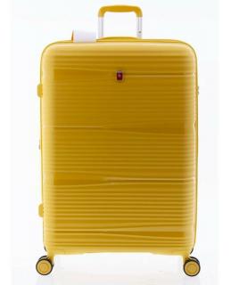 Gladiator BIONIC 4-kerekes keményfedeles bővíthető bőrönd 76x53x29/31cm, sárga