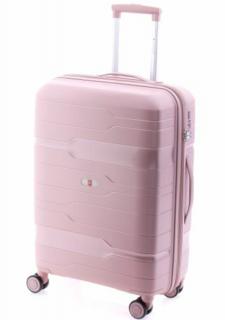 Gladiator BOXING 4-kerekes keményfedeles bővíthető bőrönd 67x46x27/31cm, világos rózsaszín