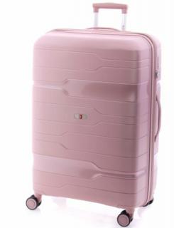 Gladiator BOXING 4-kerekes keményfedeles bővíthető bőrönd 77x53x29/32cm, világos rózsaszín