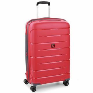 Roncato FLIGHT DLX 4-kerekes keményfedeles bővíthető bőrönd 71x47x26/29cm, piros