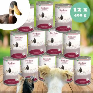 100% Bio kacsahús monoprotein kizárásos diétához kutyáknak és macskáknak 12 x 400 g, Herrmanns
