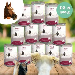 100% lóhús monoprotein kizárásos diétához kutyáknak és macskáknak 12 x 400 g, Herrmanns