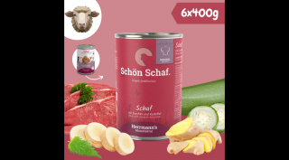 Bárányhús párolt menü érzékeny emésztésű kutyáknak - bio mangold, bio petrezselyem 6 x 400 g. Herrmanns