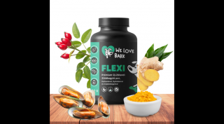 Új Zélandi zöldkagyló kurkumával, gyömbérrel és csipkebogyóval, We Love Bark - Flexi