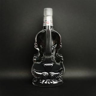 Díszes üveg Hegedű - vörös bor (0,5l)