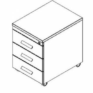 Silver irodabútor-3 fiókos felső fiók zárható konténer