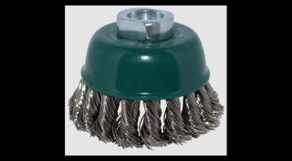 Fazékkefe, ABRABORO, inox, sodrott, 65 mm x M14