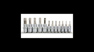 Rátűzőkulcskészlet, YATO, torx, 12 részes, 1/4", 3/8"