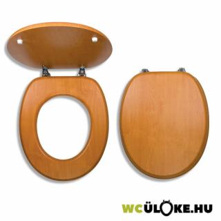 Novaservis világos dió színű, funérozott fa WC ülőke