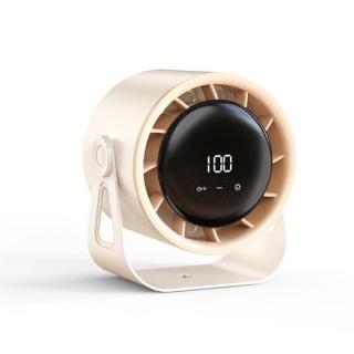 Asztali ventilátor, falra szerelhető, USB újratölthető, 100 fokozatú (fehér)