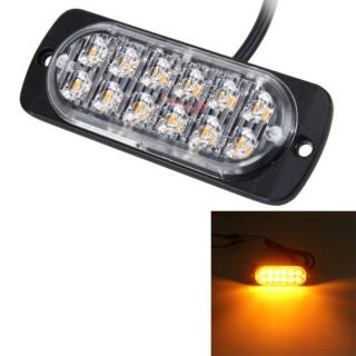 Autós villogó lámpa (sárga) DC 12-24V 2W (12 db LED SMD-2835)