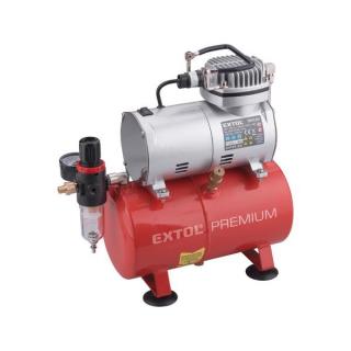 Extol Premium olajmentes légkompresszor, 230V/150W, 4 bar, 23 l/perc, 3l tank, airbrush festéshez (8895301)