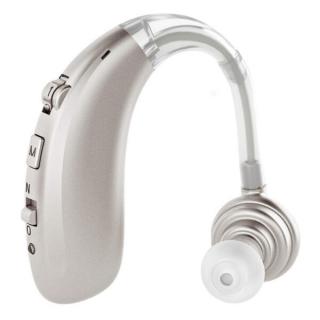 Hallókészülék, hangerősítő, intelligens zajcsökkentő, újratölthető (ezüst)