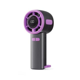 Hordozható kézi ventilátor, USB újratölthető, digitális kijelzős, 100 sebességes (szürke)